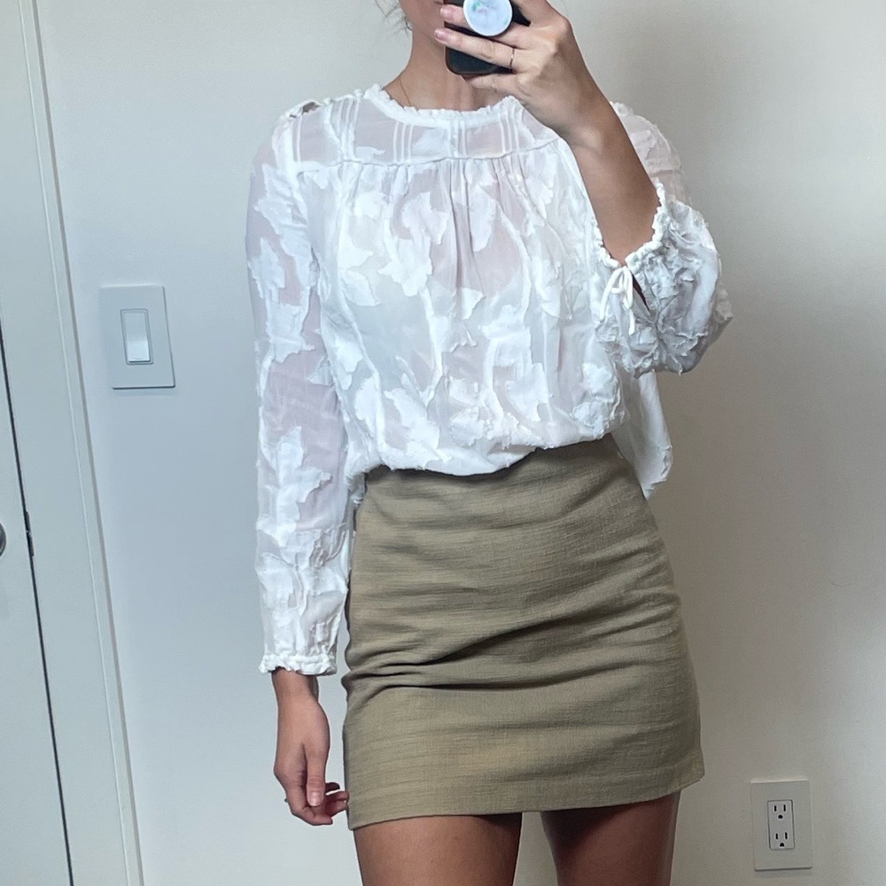 Wilfred Aritzia Embroidered Blouse